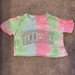 Tie Dye Cropped Tennessee Tee Collegiate